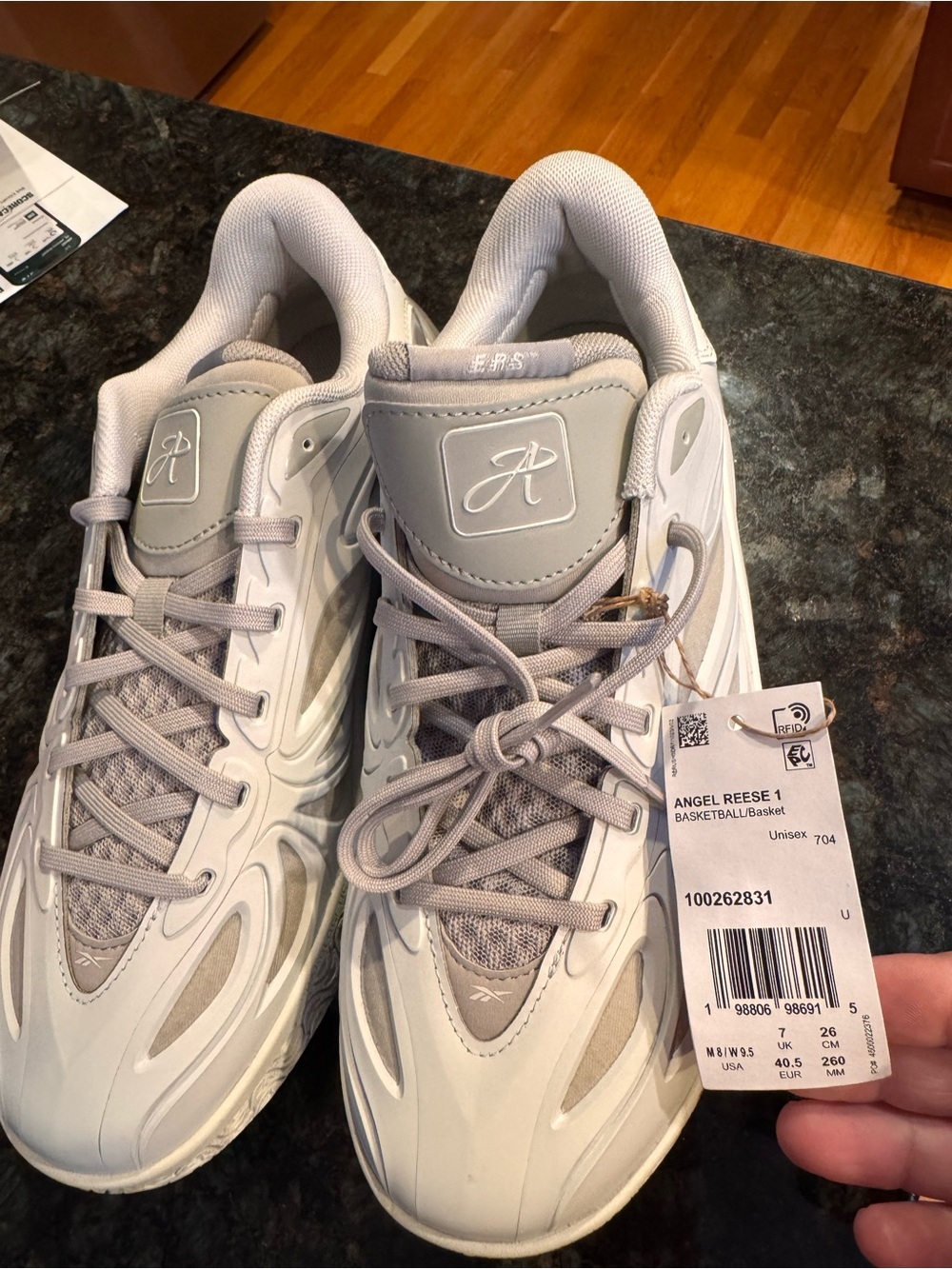 Reebok Angel Reese Basketball Shoes in Light Gray and White